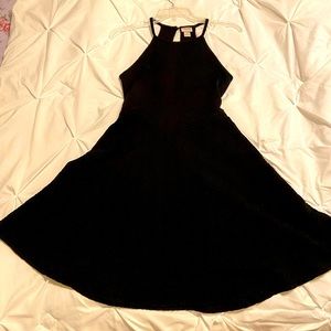 Black Junior Casual Halter Dress